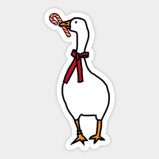 Christmas Gamer Goose with Candy Cane Sticker